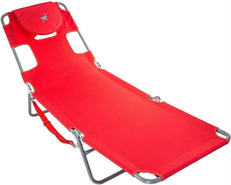 Ostrich Chaise Lounge, Red