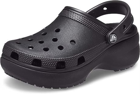 Crocs Womens Classic Platform Clog, w6, black