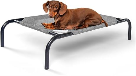 COOLAROO The Original Cooling Elevated Dog Bed, Indoor and Outdoor, Small, Grey