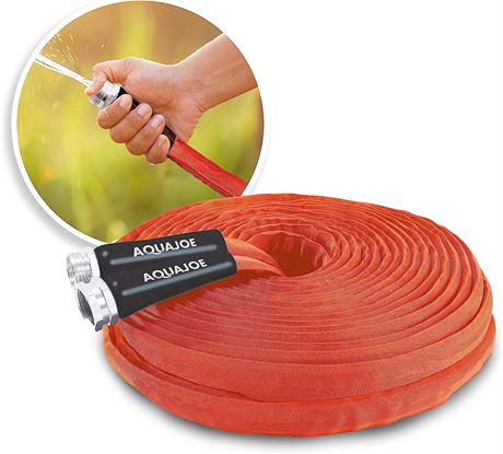 Aqua Joe Kink-Free Contractor Grade FiberJacket Garden Hose, 75ftr