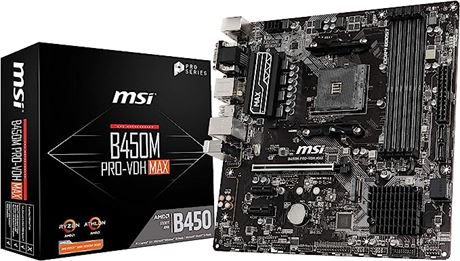 MSI ProSeries AMD Ryzen Micro-ATX Motherboard (B450M PRO-VDH Max)