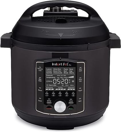 Instant Pot Pro 10-in-1 Pressure Cooker, Black, 6 Quart