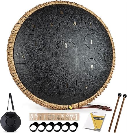 Steel Tongue Drum - HOPWELL 15 Note 14 Inch Tongue Drum