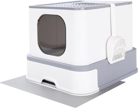 RIZZARI Foldable Cat Litter Box,Large