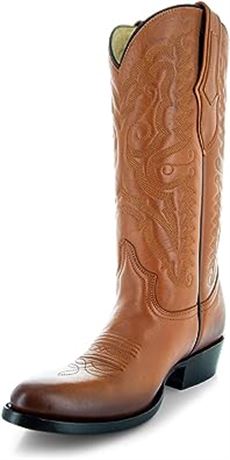 Soto Boots Mens Classic Round Toe Cowboy Boots H7001, 10.5