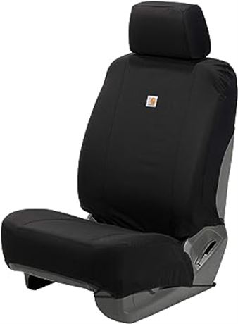 Carhartt Universal Nylon Duck Canvas Fitted Bucket Seat Cover, Single, Black