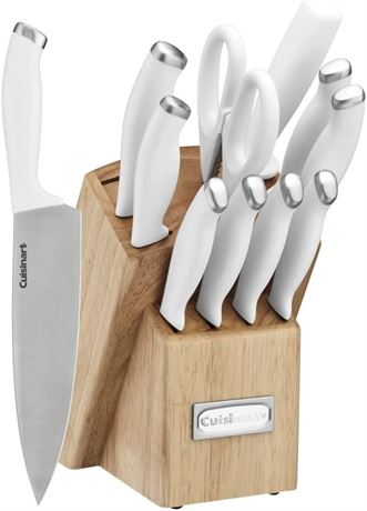 Cuisinart 12 Piece White Knife Block Set, Color Pro