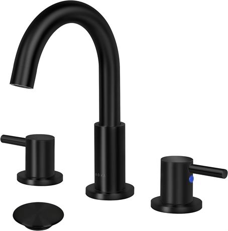 SOKA 8-16" Widespread Bathroom Faucet Matte Black Bathroom Sink Faucet