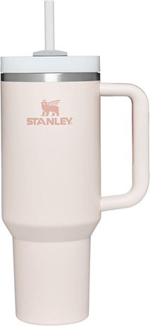 Stanley Stainless Steel Insulated Tumbler with Lid and Straw, Rose Quartz