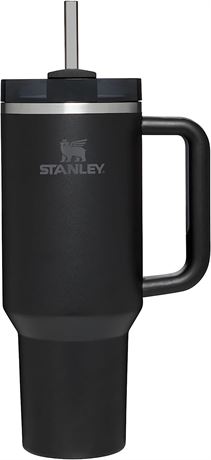 Stanley Stainless Steel Insulated Tumbler with Lid and Straw, Black