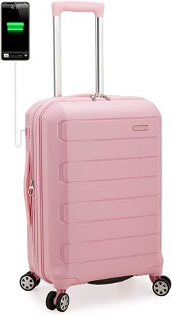 Traveler's Choice Pagosa Expandable Luggage - Pink - 22" (Carry-On)