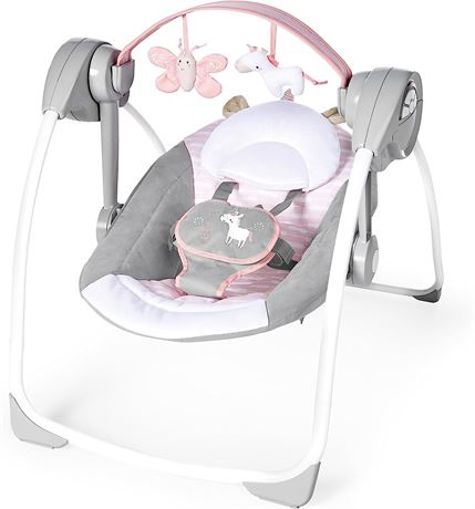 Ingenuity Comfort 2 Go Compact Portable 6-Speed Cushioned Baby Swing