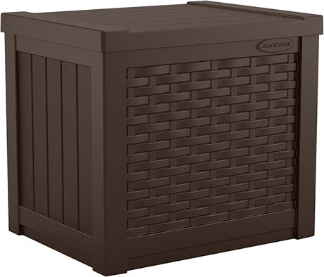 Suncast 22-Gallon Small Deck Box, 22.5"L x 17"W x 22.5"H, Java Brown