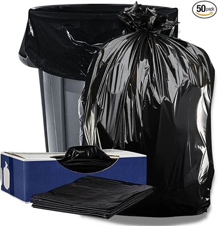 Plasticplace Contractor Trash Bags 33 Gallon - Garbage Bag 33" x 39" (50 Count)