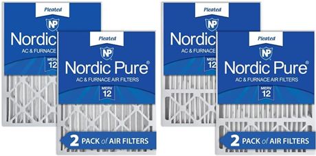 Nordic Pure 16x20x4 MERV 12 Pleated AC Furnace Air Filters