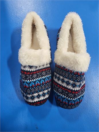 Women's Slippers Memory Foam Slip-On Knit Cozy House Shoes Size 9-10