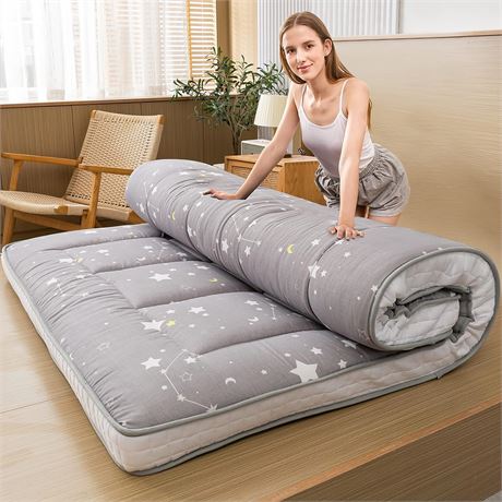 Grey Constellation Japanese Floor Futon Mattress, Twin