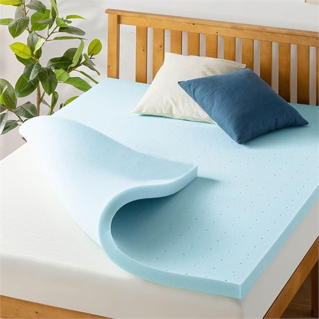 Best Price Mattress 2 Inch Ventilated Memory Foam Mattress Topper, Queen