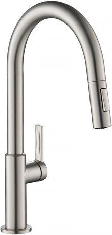 Kraus KPF-2820SFS Oletto Single Handle Pull-Down Kitchen Faucet, 17 In