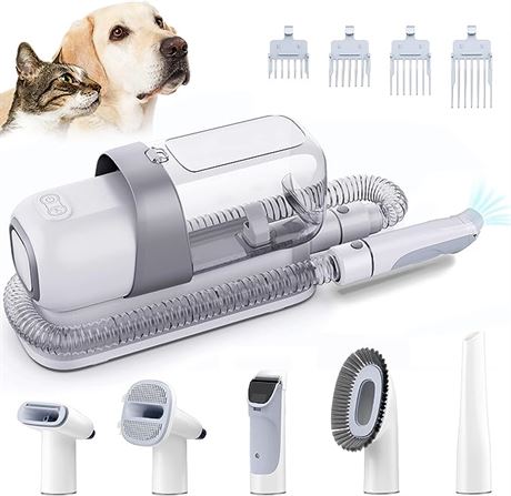 LMVVC Dog Grooming Kit, Pet Grooming Clippers, 2.3L Vacuum Suction for Shedding