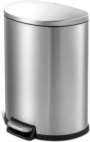 QUALIAZERO 50L/13Gal Hands-Free Step Trash Can