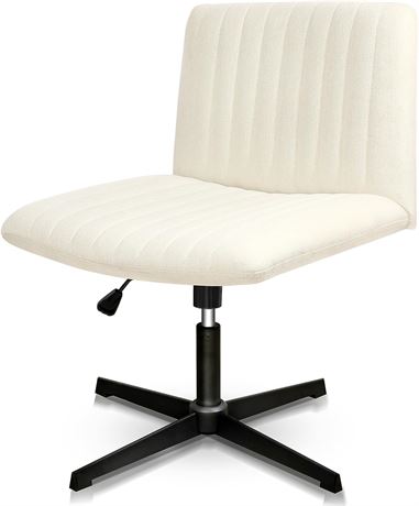 kenvc Fabric Padded Office Desk Chair, Beige