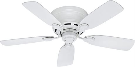 Hunter Fan Co 51059 Indoor Ceiling Fan w/ Pull Chain Control, 42", White