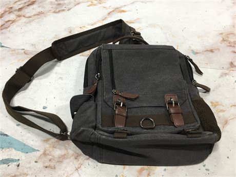 Medium Crossbody Backpack with Leather Straps