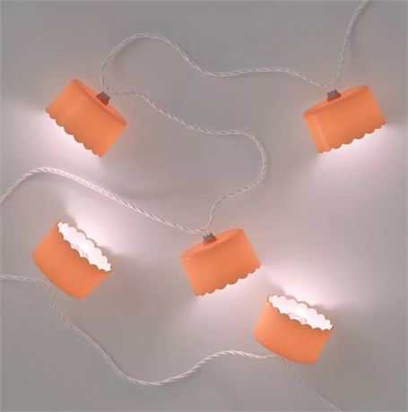 Opalhouse 10ct Incandescent Mini Lights with Scalloped Hoods, Peach Orange