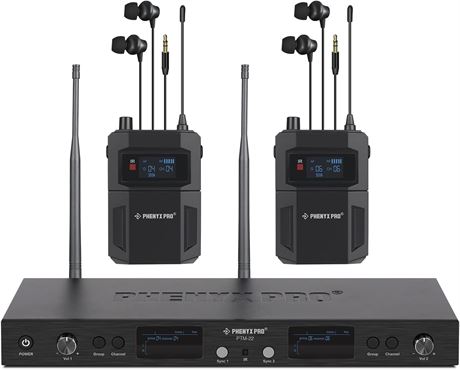 Phenyx Pro UHF Mono Dual Wireless in-Ear Monitor System