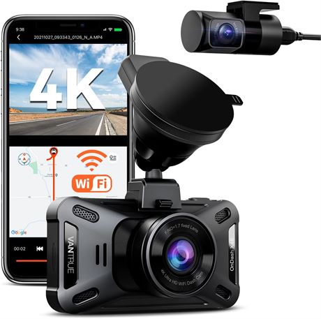 Vantrue X4S Duo 4K+1080P Front and Rear Dash Cam