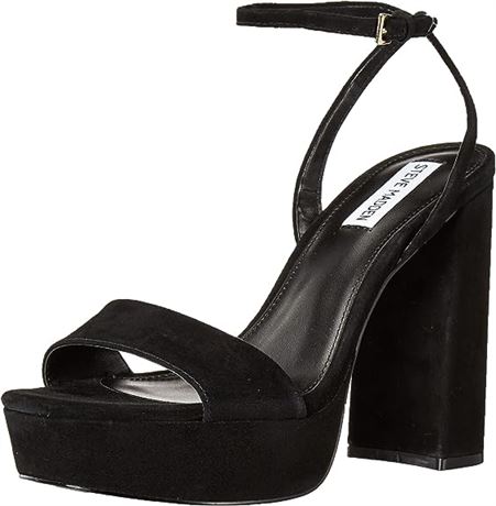 Steve Madden Women's Lessa Pump, Black Suede, 9