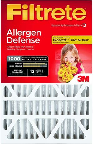 Filtrete 16" x 25" x 4" Allergen Defense 1000 MPR Deep Pleat Furnace Filter