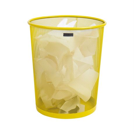 Mind Reader Network Collection, Waste Paper Basket, 4.4 Gallon - Yellow - 6 Pck