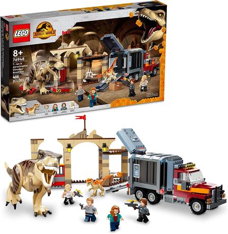 LEGO Jurassic World T. rex & Atrociraptor Dinosaur Breakout 76948