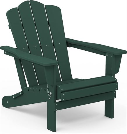 KINGYES Folding Adirondack Chair, Green