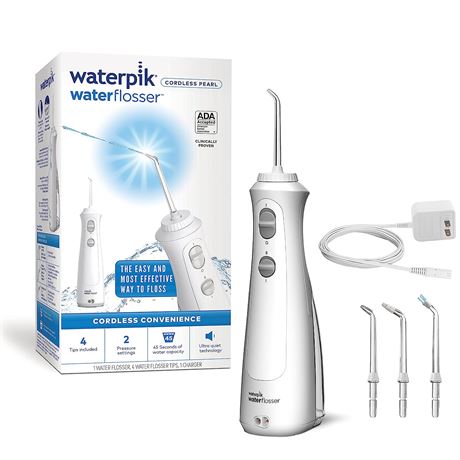 Waterpik Cordless Pearl Rechargeable Portable Water Flosser for Teeth