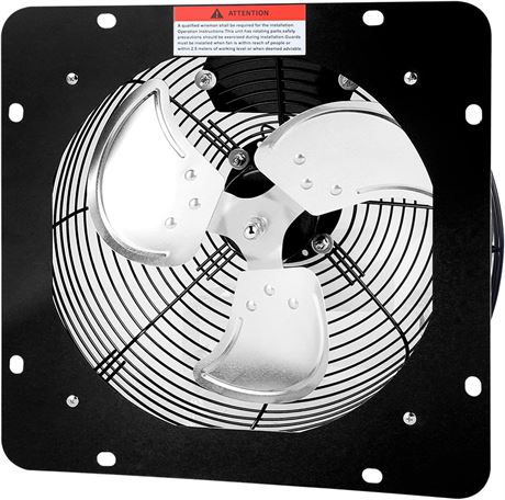 iPower 12 Inch Exhaust Fan Aluminum, High Speed 1300RPM, 1-Pack, Silver
