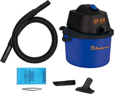 Koblenz WD-2L Portable Wet-Dry Vacuum, 2.0 Gallon/2.0HP Compact