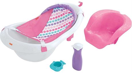Fisher-Price Baby To Toddler Bath 4-In-1 Sling �N Seat Tub - Pink