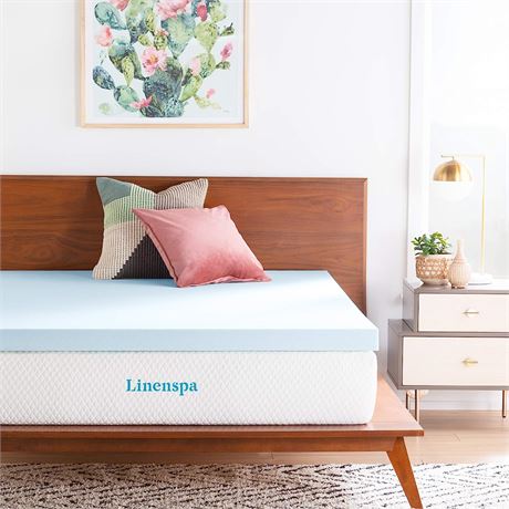 Linenspa 3 Inch Memory Foam Mattress Topper, Gel Infused Twin XL