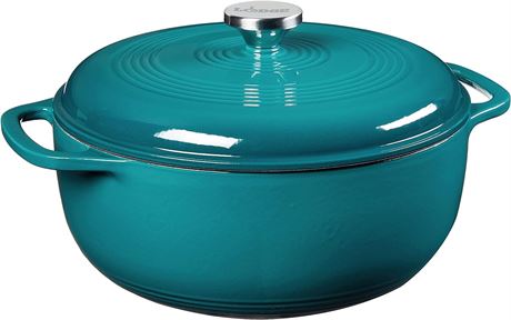 Lodge 6 Quart Enameled Cast Iron Dutch Oven with Lid - Lagoon