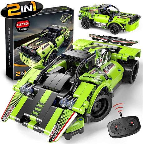 KIZZYEA 2-in-1 Mechanical Master Brick Remote Control Vehicle