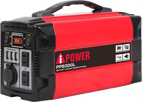 A-iPower Portable Power Station 300W with Lithium-Ion Battery