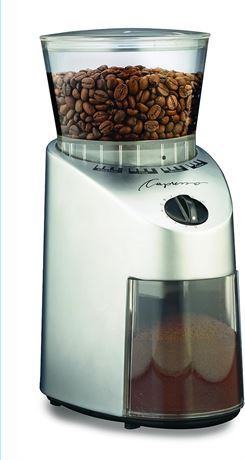 Capresso 560Infinity Conical Burr Grinder, Brushed Silver, 8.8-Ounce