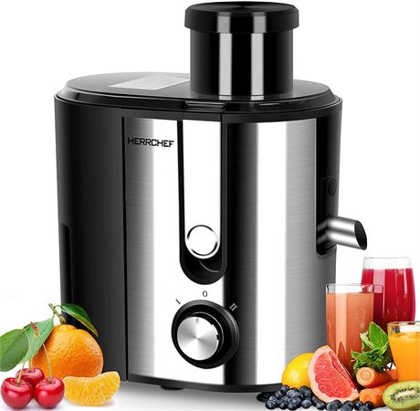 HERRCHEF Juicer, 600W Juicer Machines with 3'' Wide Mouth