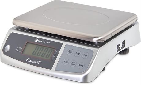 San Jamar Stainless Steel M-Series Digital Food/Kitchen Scale, 66lb Capacity