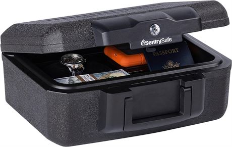 SentrySafe Fireproof Money Safe with Key Lock, Black