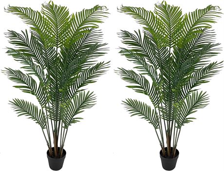 AMERIQUE 5' Artificial Tropical Palm Plants with Nursery Pots, set of 2