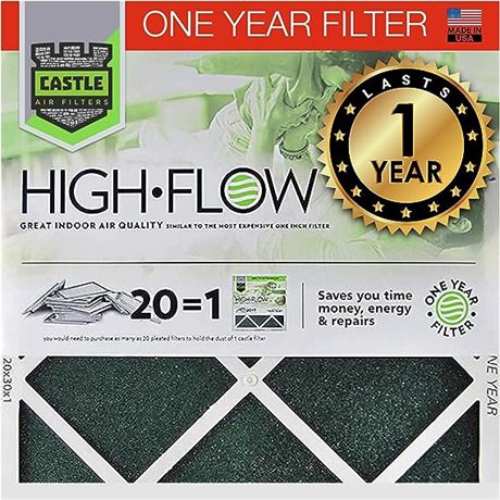 Castle Filters One-Year HVAC Furnace Filter, MERV 8, 14x30x1 - 3 pack